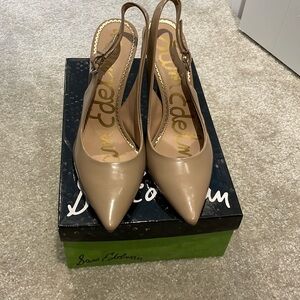 Sam Edelman Hastings Nude Beige Patent Heels Size 9